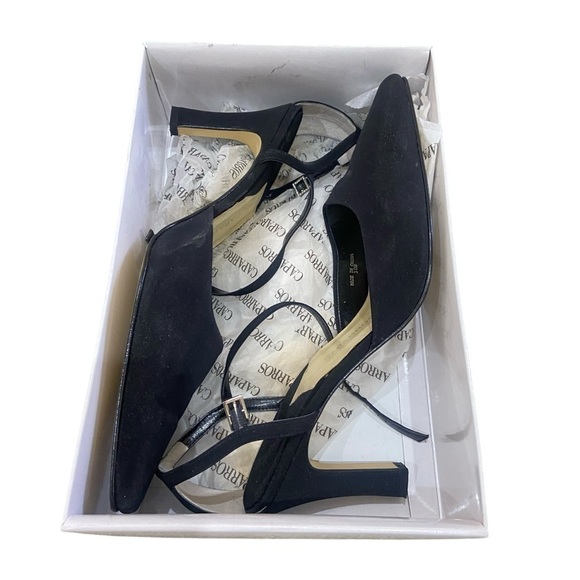 Caparros Paulette black leather sole ankle strap shoes 2.5 inch heel size 10 - Picture 4 of 13